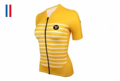 LeBram Ventoux Women's Short Sleeve Jersey Yellow Fitted