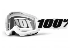 100% STRATA 2 Goggle | White Black Everest | Clear Lenses