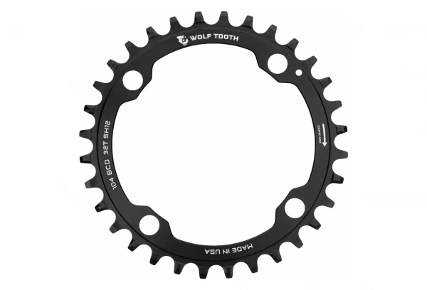 Wolf-tooth Wolf Tooth 104 BCD Kettingblad Drop-Stop ST Voor Shimano HyperGlide+ 12S Zwart 1 Wolf-tooth Wolf Tooth 104 BCD Kettingblad Drop-Stop ST Voor Shimano HyperGlide+ 12S Zwart