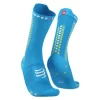 Paar Compressport Pro Racing Socks V4.0 Bike Blue / Yellow