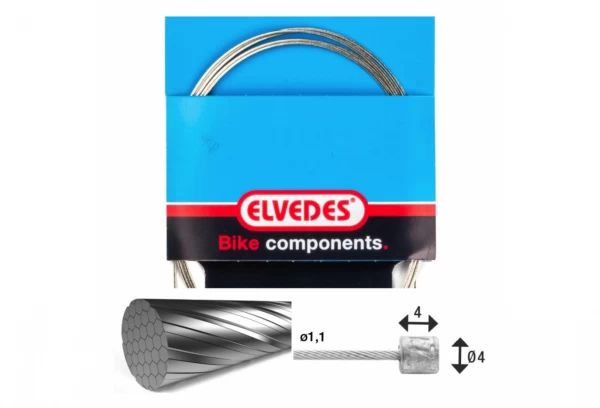 Elvedes Gear Cable 2250 7x7 Stainless Slick 1.1 With Head N 4x4 1 Elvedes Gear Cable 2250 7x7 Stainless Slick 1.1 With Head N 4x4